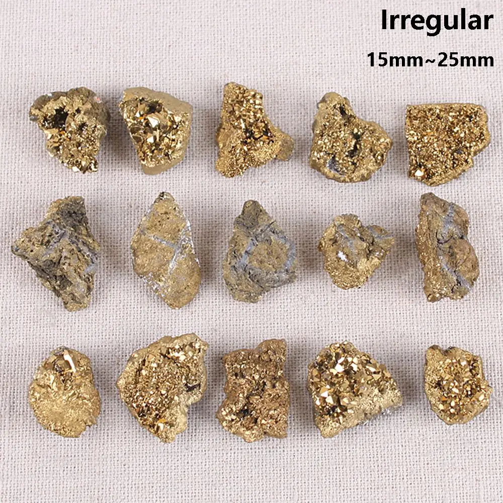 Gift Bare Quartz Natural Materials Jewelry Making Raw Gemstone Electroplating Gold Crystal Cluster Titanium Geode