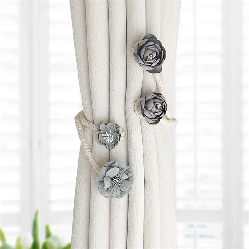 Flower Curtain Tiebacks Twist Bough Rope Curtain Holder Cute Ties for Curtains Farmhouse Home Decor