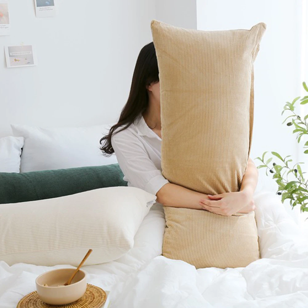

Striped Corduroy Body Cushion Cover 50x70CM 50x138CM 50x152CM Plush Equivalent Mattress Long Pillowcase Health Standard