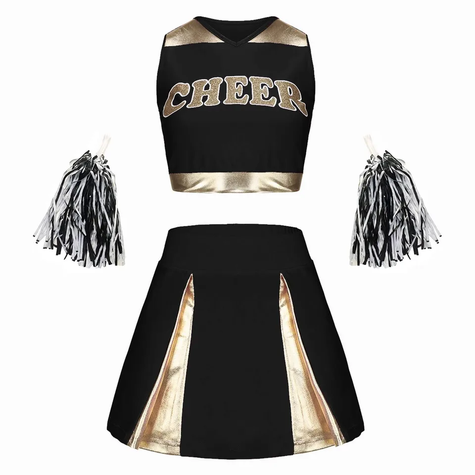 Girls Cheerleader Costume Outfit for Halloween Events