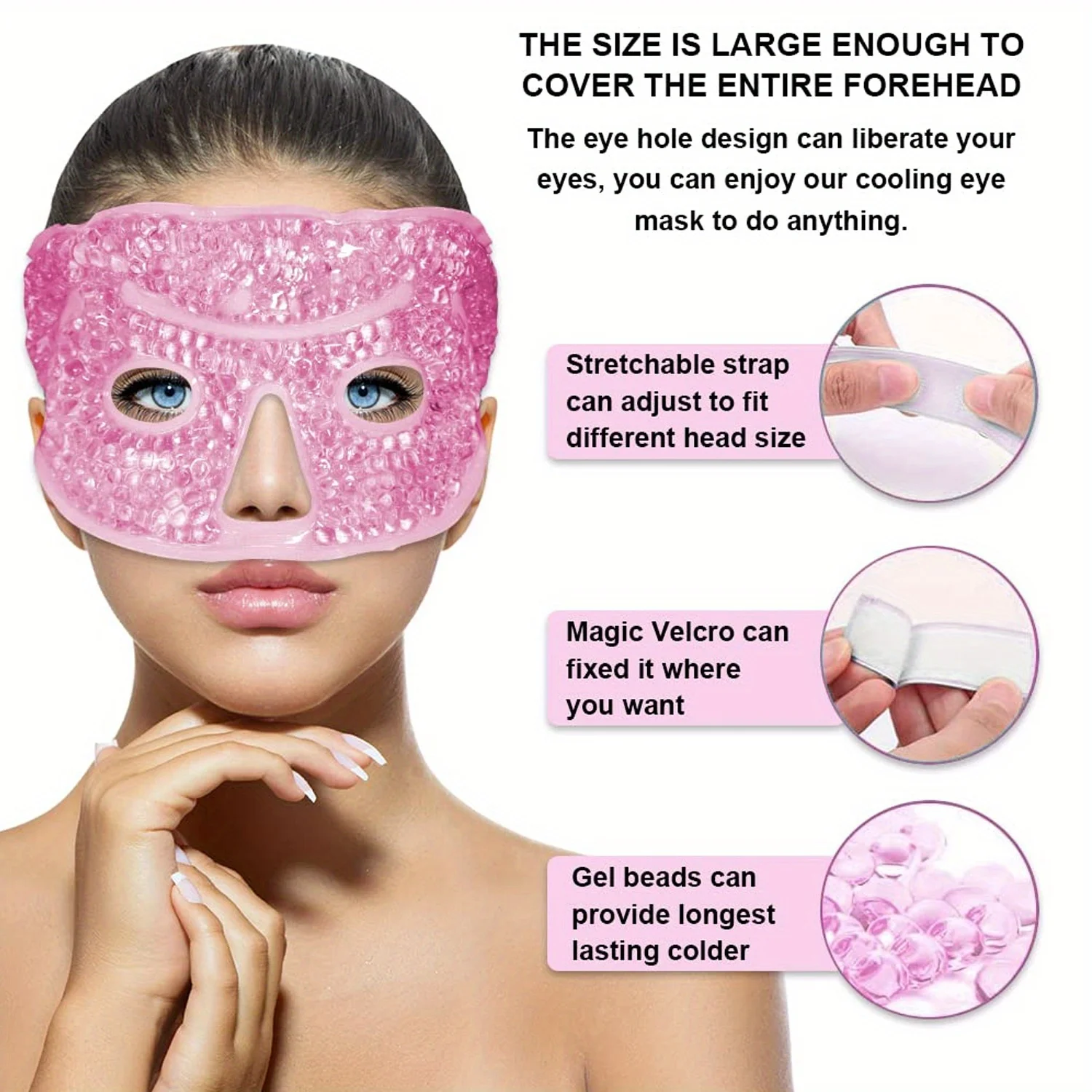 Visible Reusable Cooling Eye Mask with Gel Beads Cold Eye Compress for Puffy Eyes Stress Relief Dry Eyes SPA Skin Care Tools