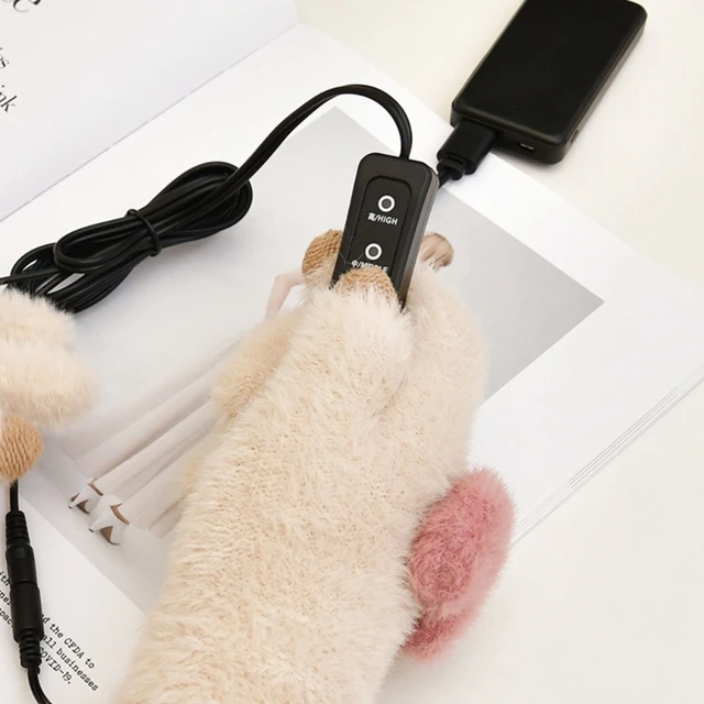 1 Pár Usb -Fűtő Kesztyűkesztyűk Kesztyű, Ujjatlan Kesztyű Kötött - Image 2