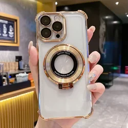 Premium Shockproof Clear Silicone Phone Case with Stand and Luxury Plating - Pixel 10 (5)