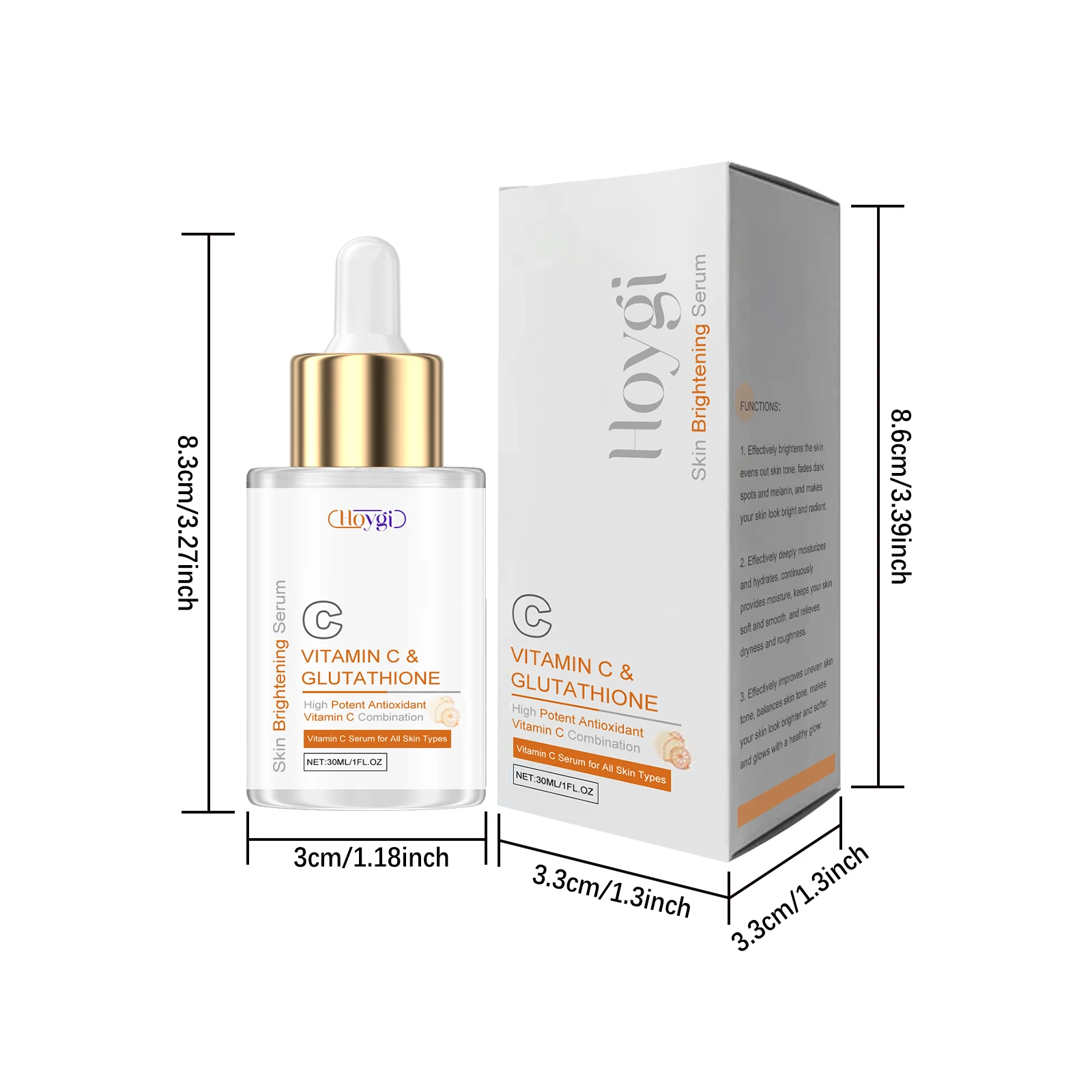 Vitamin C Facial Essence Glutathione Fade Dark Spot Lifting Firming Moisturizing Smoothing Rejuvenating Brighten Skin Care 6