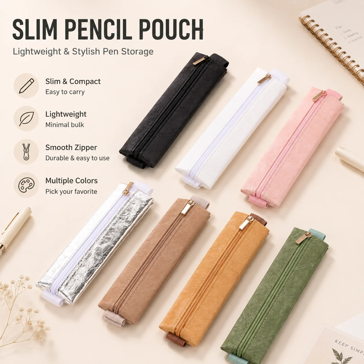 Elegant Striped Pencil Case - Portable Stationery Organizer and Desktop Decoration, Perfect Exquisite Gift
