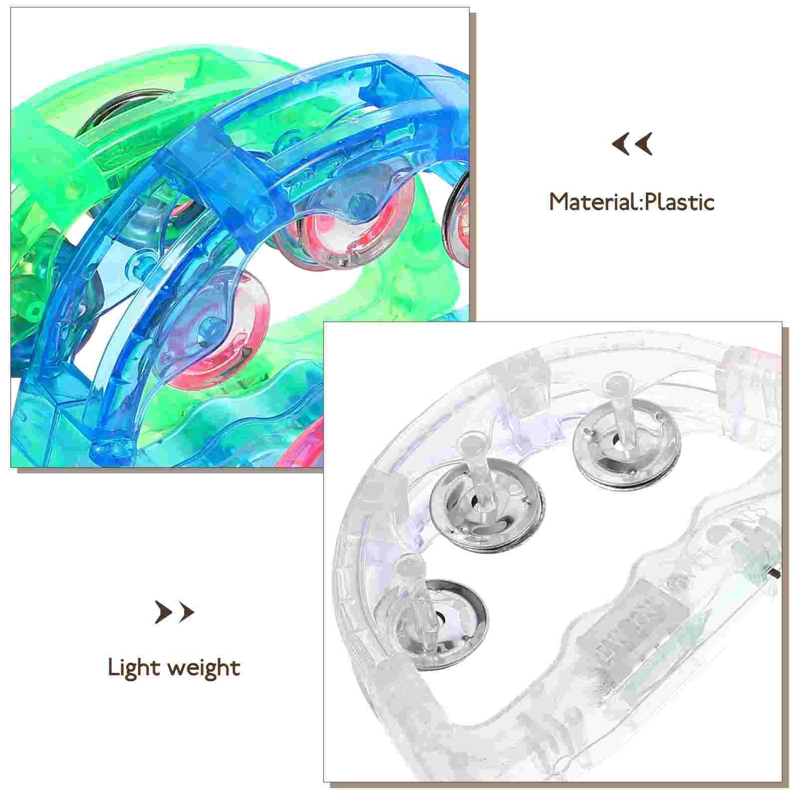 8 Pcs Kids Instruments Baby Music Flash Luminous Tambourine Festival Toys