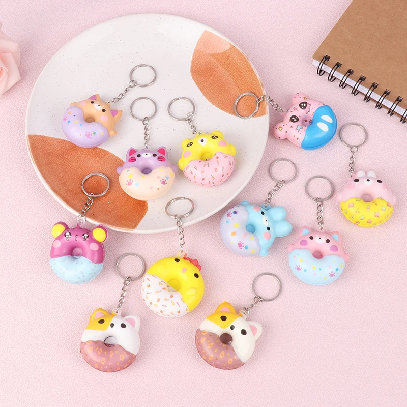 

Donut Vent Pendant PU Slow Rebound Animal Decompression Vent Toy Sponge Pendant Keychain Squishy Stress Reliever Toys