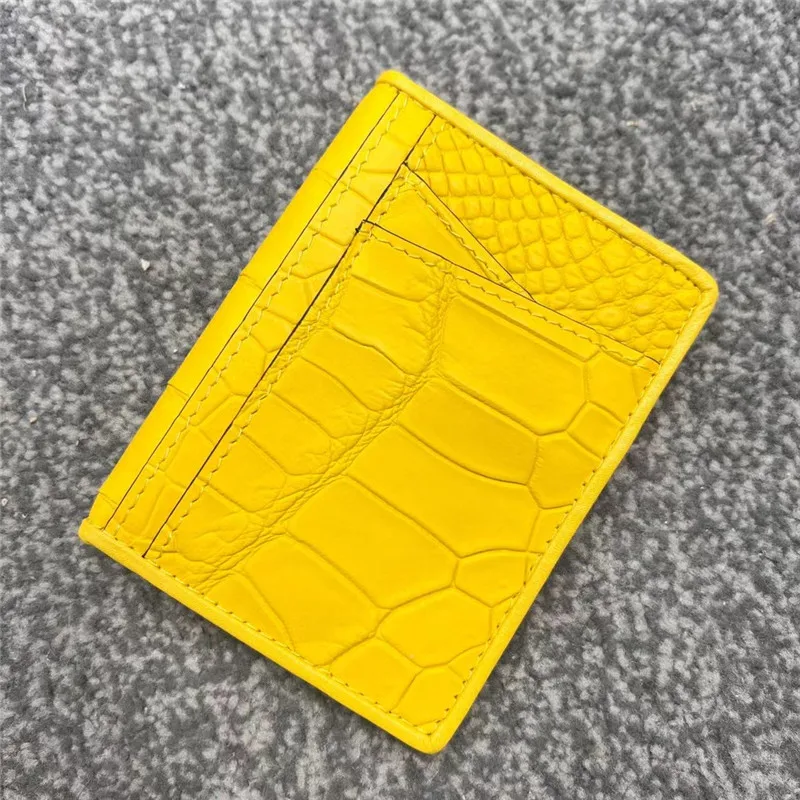 

Authentic Crocodile Skin Women Fashion Colorful Card Holders Genuine Alligator Leather Lady Small Short Wallet Female Card Purse