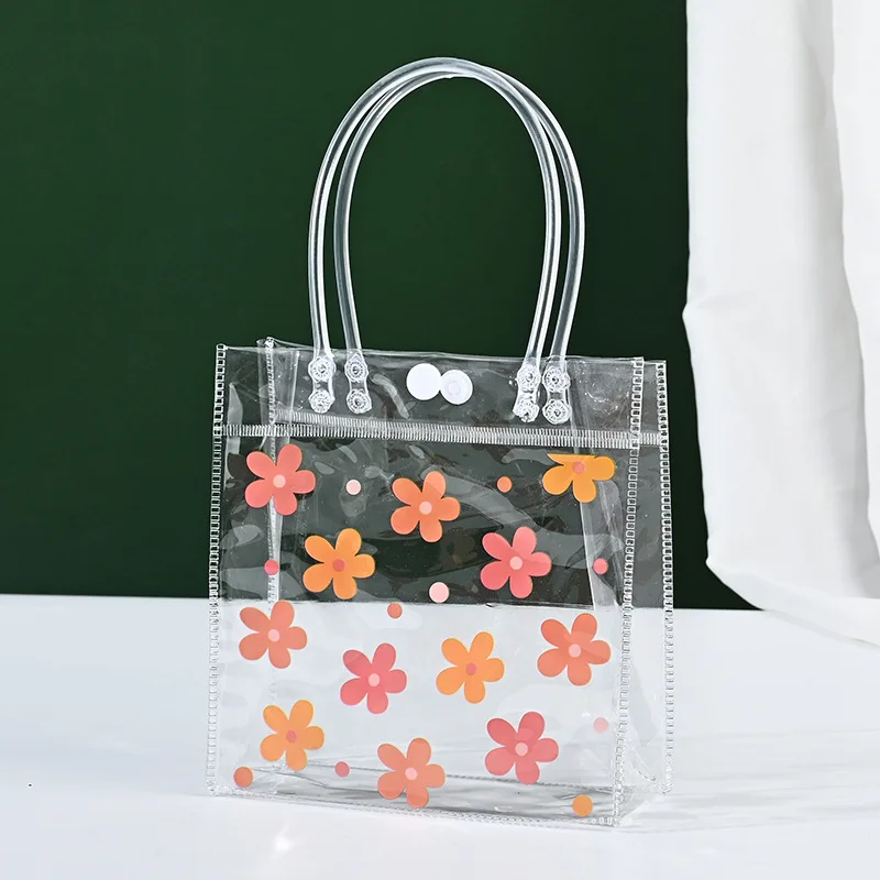 PVC Handbag Transparent Gift Packaging Bag Wedding Candy Bag Girl Heart Mini Pouch Stylish Heart-Shaped Plastic New