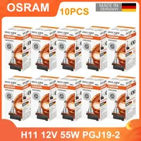 OSRAM H11 64211 PGJ19-2 Original Line Bulb Halogen Headlight 12V 55W 3200K Auto Lamp Fog Light OEM ECE Made in Germany (10PCS) 1