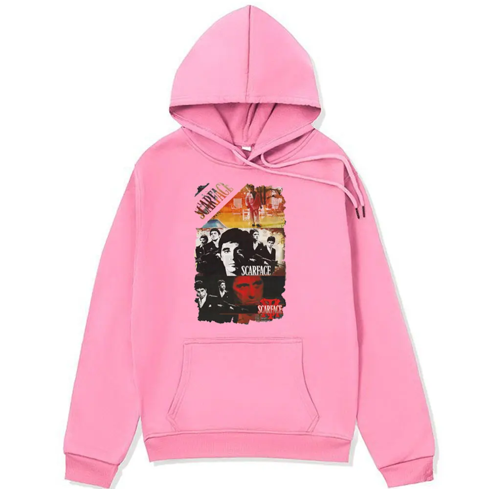 Vintage Scarface Movie Al Pacino As Tony Montana Graphic Print Hoodie Men Women's Rock Oversized Classic Sweatshirts Pullover