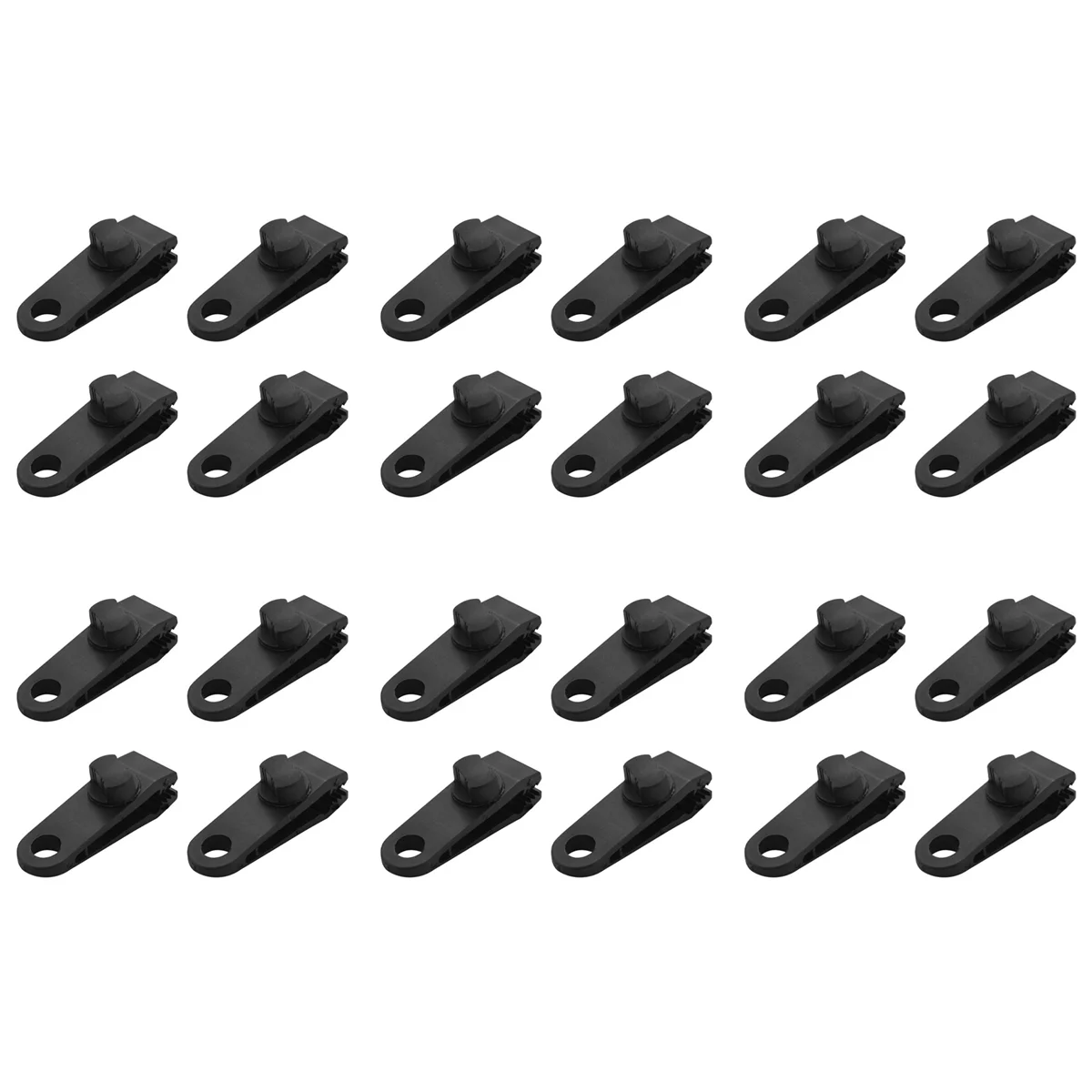 BAAU 24Pcs Tarp Clips-Heavy Duty Windproof Awning Clamp Grip -Tent Clips Accessory for Camping, Garden Shade Cloth, Black