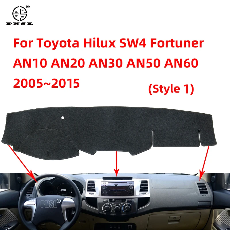 

For Toyota Hilux SW4 Fortuner AN10 AN20 AN30 AN50 AN60 SR5 2005-2015 Dashboard Cover Dash Board Mat Carpet Pad Sunshade Protect