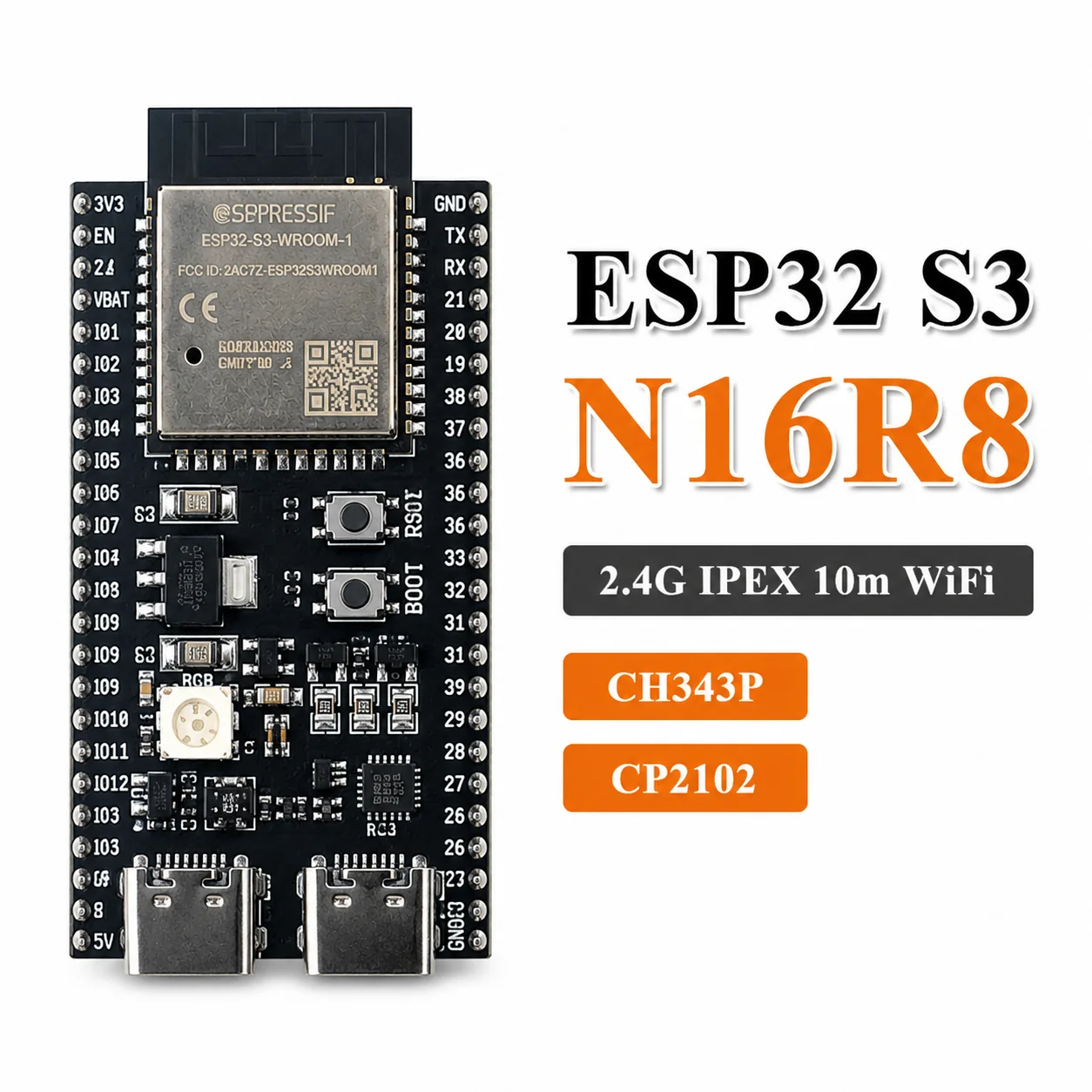 รูปสินค้า ESP32-S3 โมดูลพัฒนา WiFi บลูทูธ ดูอัลคอร์ Arduino IoT