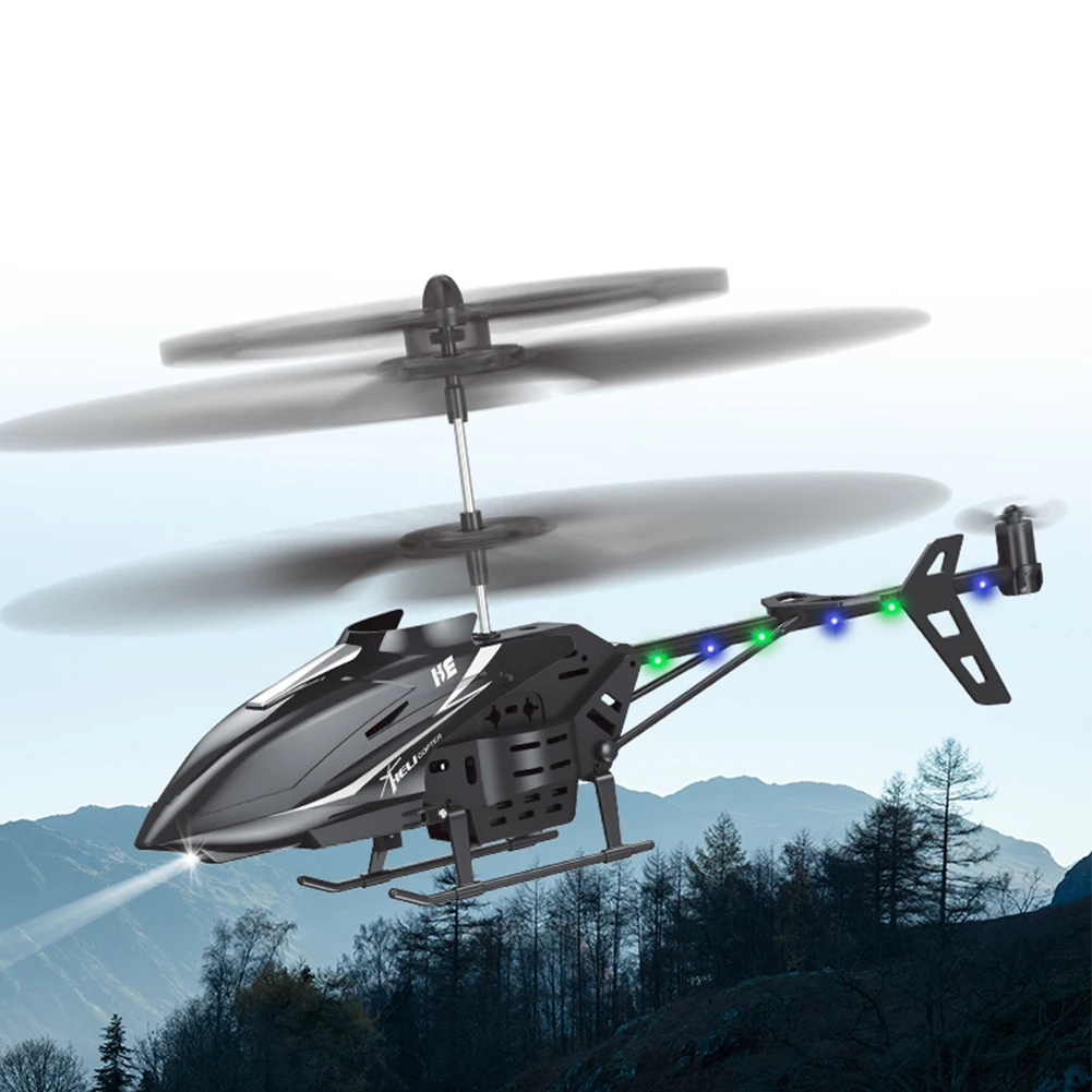LED 야간 조명 장착 UAV 헬리콥터 장난감, 리모컨 항공기, 유연한 선풍기 디자인, 소년 소녀용 10m 제어 거리, 2.5CH