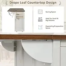 Kitchen Island with Sliding Barn Doors and Power Outlet