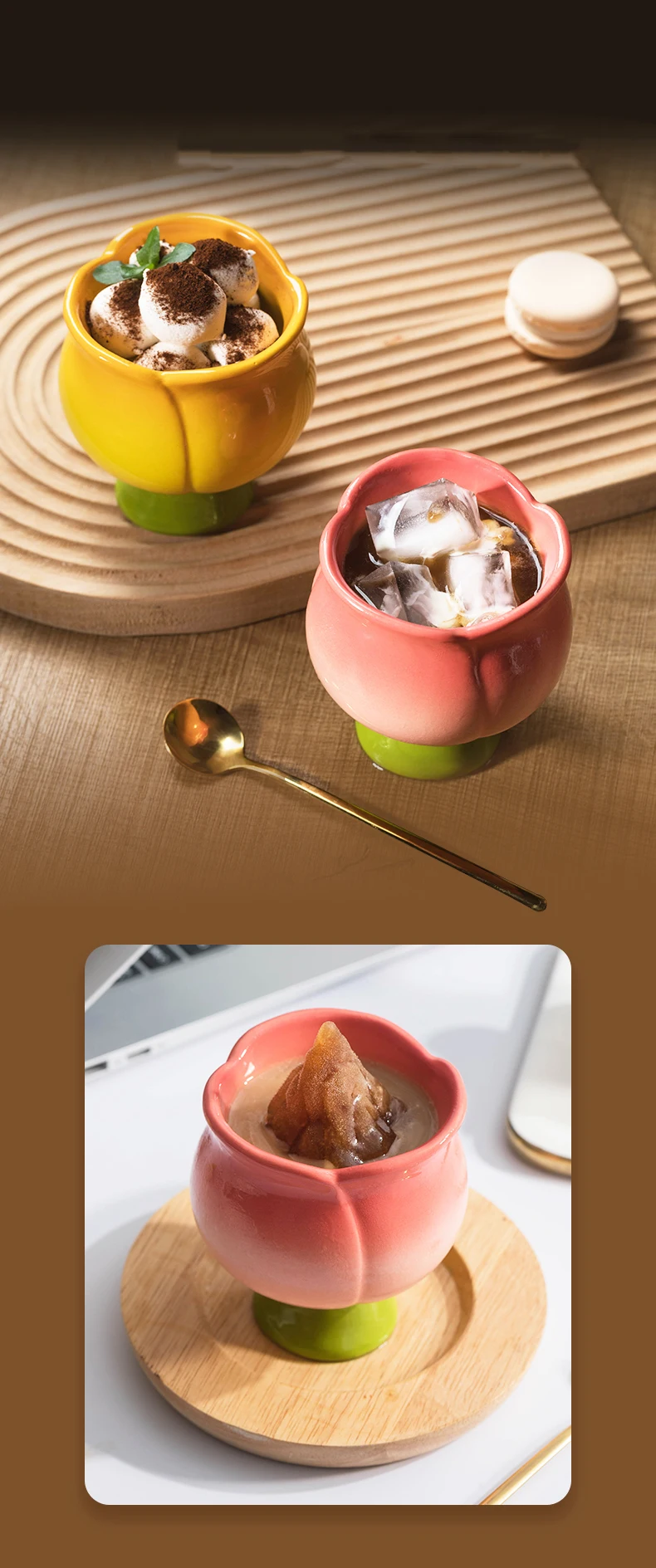 Kawaii Tulip Pastel Ceramic Dessert Cup - Limited Edition