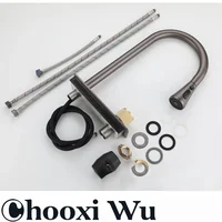 CHOOXIWU - น้ําตกอ่างล้างจานดึงประเภทก๊อกน้ําห้องครัวร้อนเย็นผสมผักอ่างล้างหน้าหลายช่องน้ําหมุน Flying Rain TAP 5