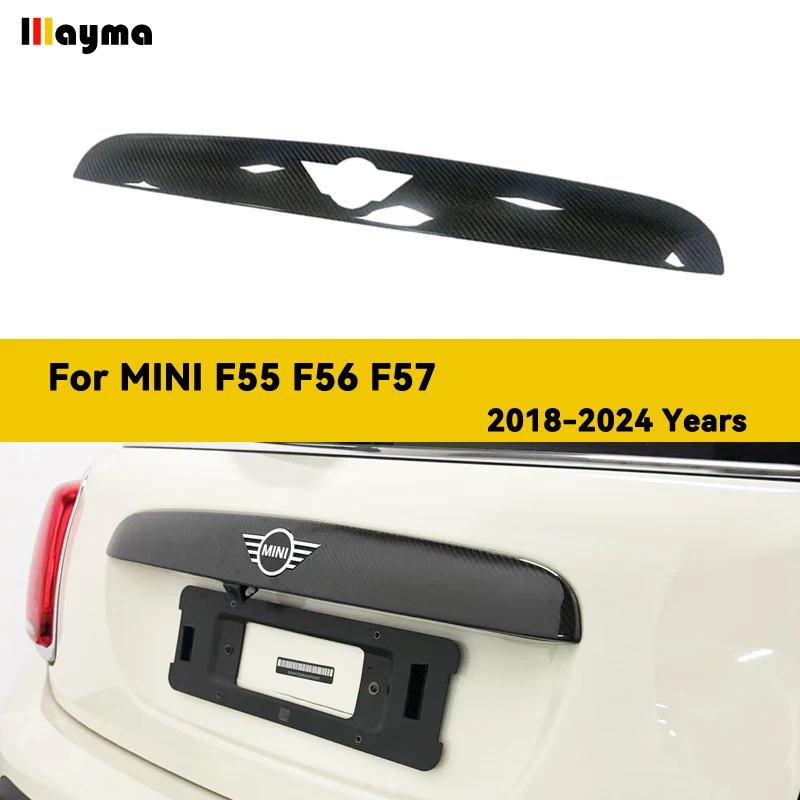 Real Carbon Fiber Car Rear Trunk Door Decorative Sitck Cover for MINI ...