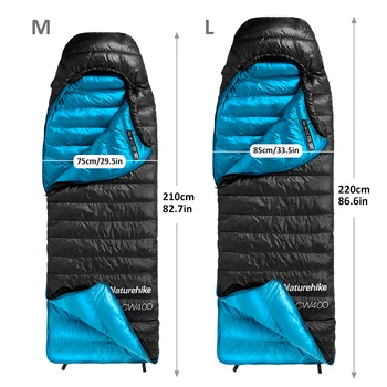 Naturehike cw400 Sleeping Bag Lightweight Goose Down Winter Warm Sleeping Bag Ultralight Outdoor Hiking Camping Travel Equipment 5