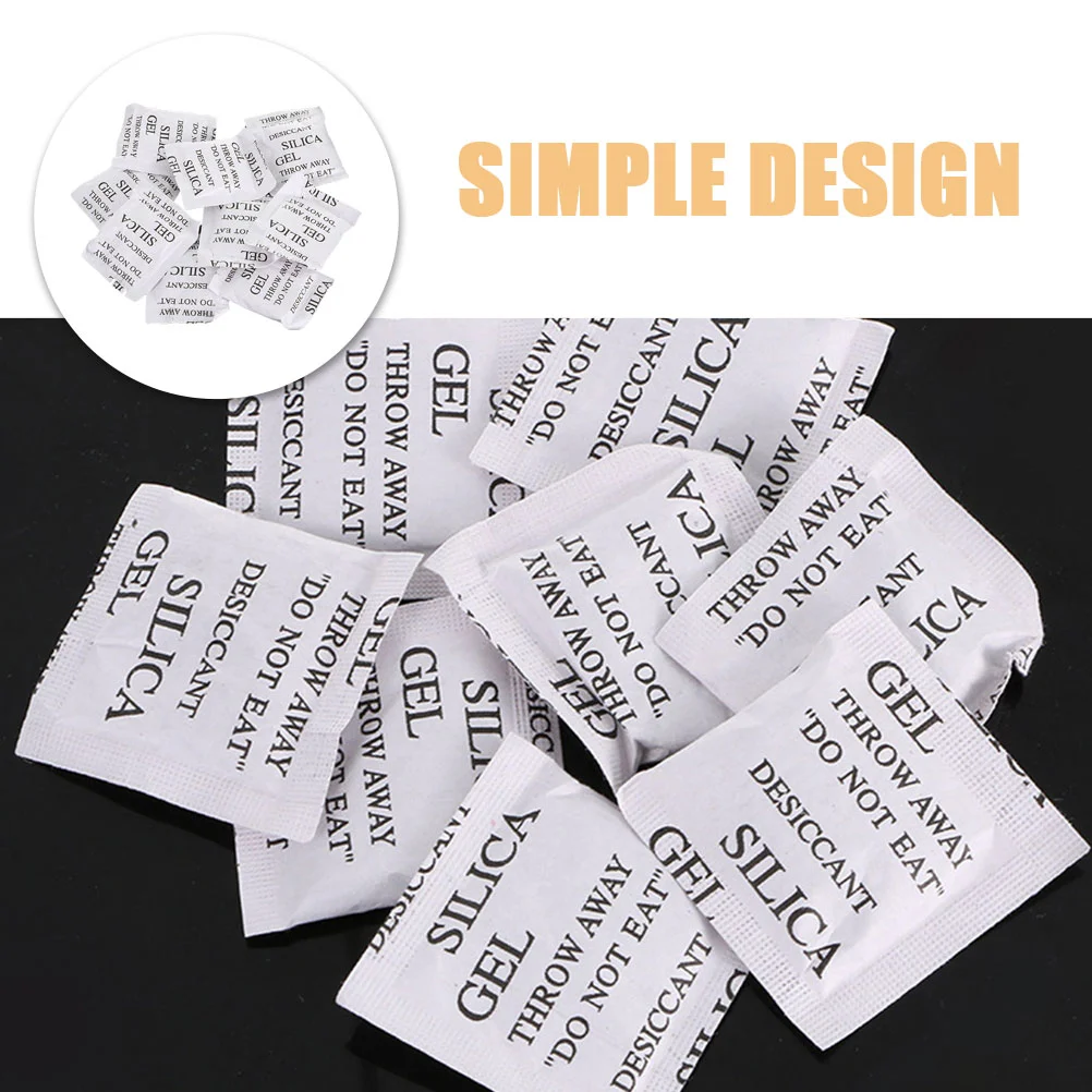 100 Pcs Silica Gel Desiccant Packs Humidity Absorber Bags Moisture Absorbing Sachets Dehumidifier Household Wardrobe Closet