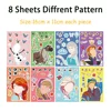 8/16Sheets Disney Princess Puzzle Stickers Frozen Make-a-Face Funny Assemble Jigsaw DIY Cartoon Sticker Kids Educational Toys 2