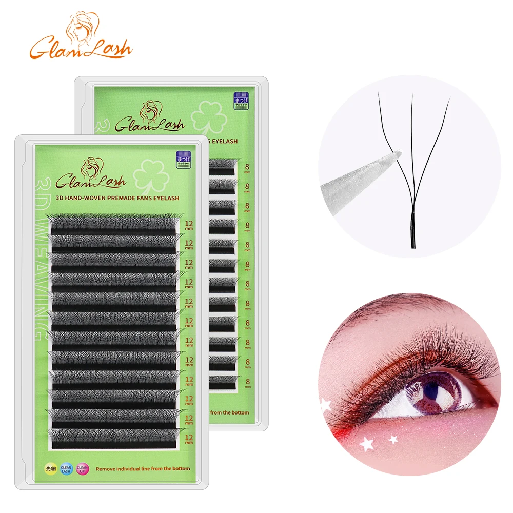 

GLAMLASH W Shape Eyelash Extensions 3D4D5D Premade Volume Fans W Style Individual YY Lashes False Eyelash Natural Makeup Tool