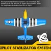 Coolbank P51 Mustang RC Airplane 2.4G 4CH 6 Axis 400mm Mustang RC Aircraft One Key Aerobatic RTF Glider Plane Toys For Boys Blue 4