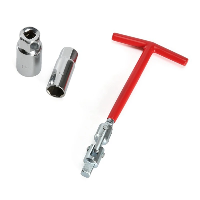 

Spark Plug Socket Wrench Set Replacement Accessories Factory Socket Wrench Red Handle 4 Piece Set 16Mm T-Wrench