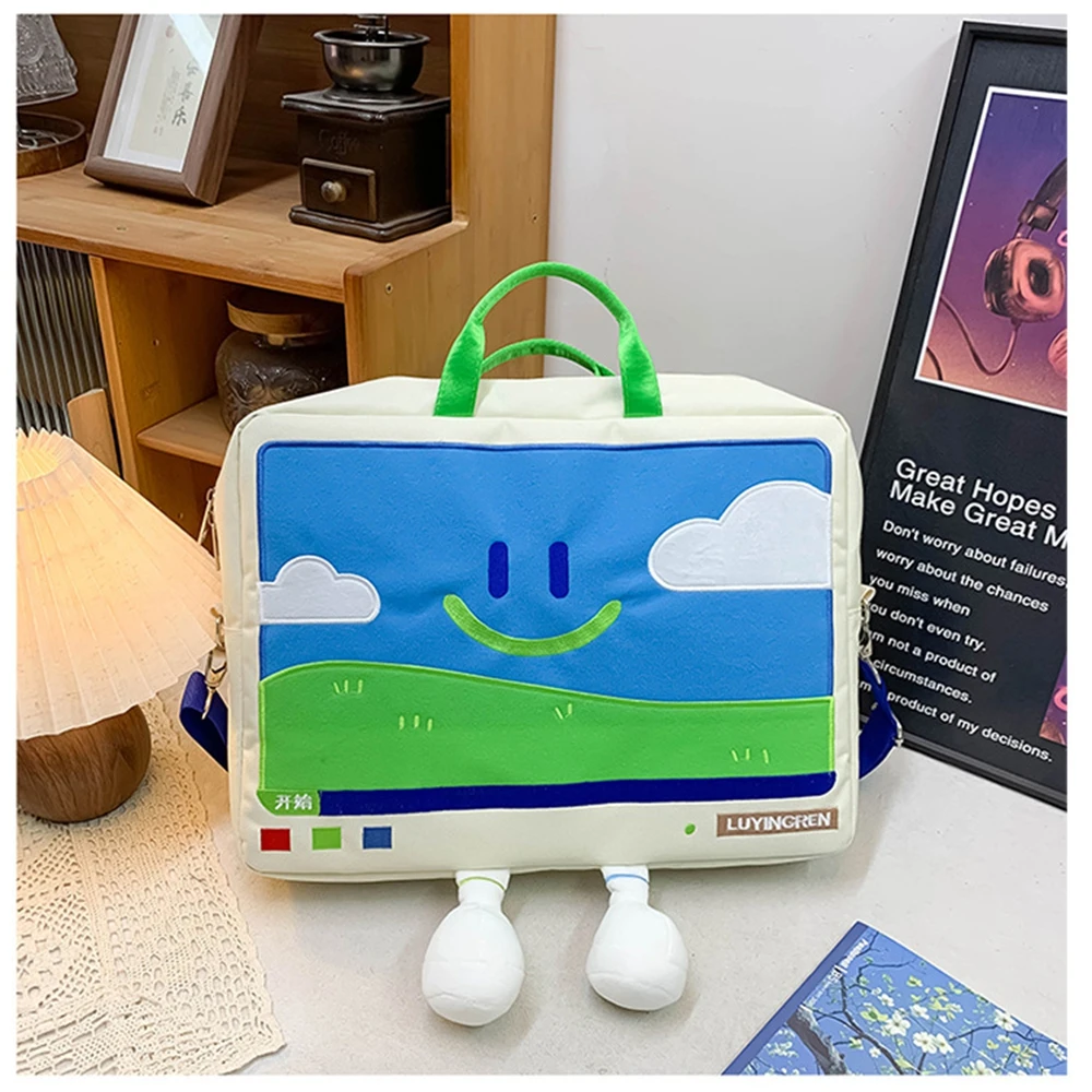 Borsa per computer Borse a tracolla da donna da 13-15 pollici Borsa a tracolla da donna Borse stampate con cartoni animati Borsa per laptop Y2k per studenti Harajuku - immagine 3