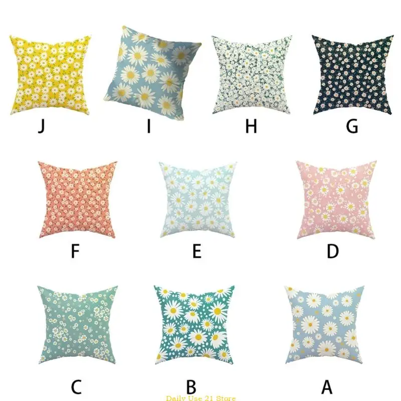 

Pastoral for Fresh Short Plush Polyester Throw Pillow for Case Sweet Floral Print Decorative Sofa Car Cushio
