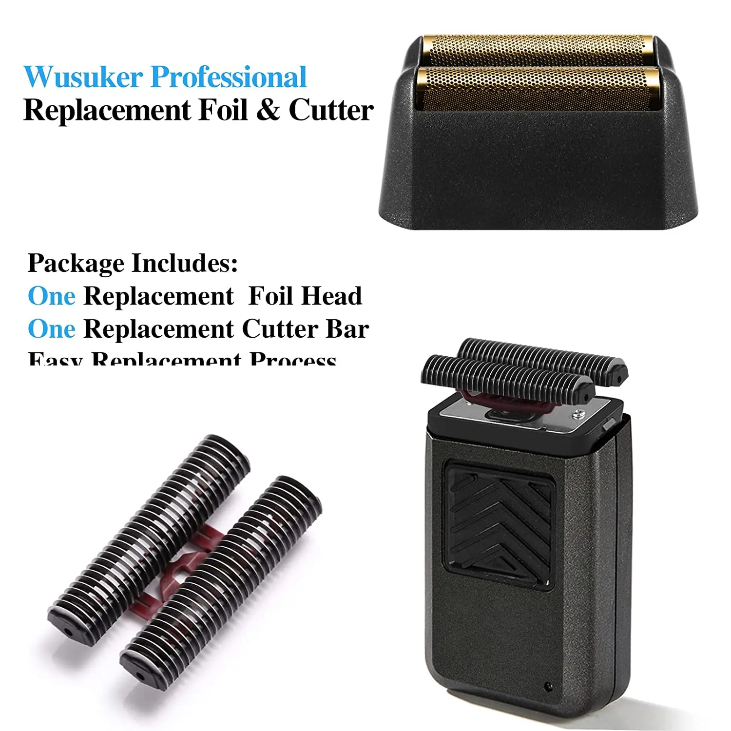 Electric Shaver Head Professional Shaver Replacement Foil and Cutter Bar Assembly for Wahl 5 Star Series Finale Shaver #7043