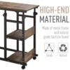 C-Shaped Mobile Sofa Bed Side Table Adjust Height 3-Tier Cart W/ Casters, Brake 5