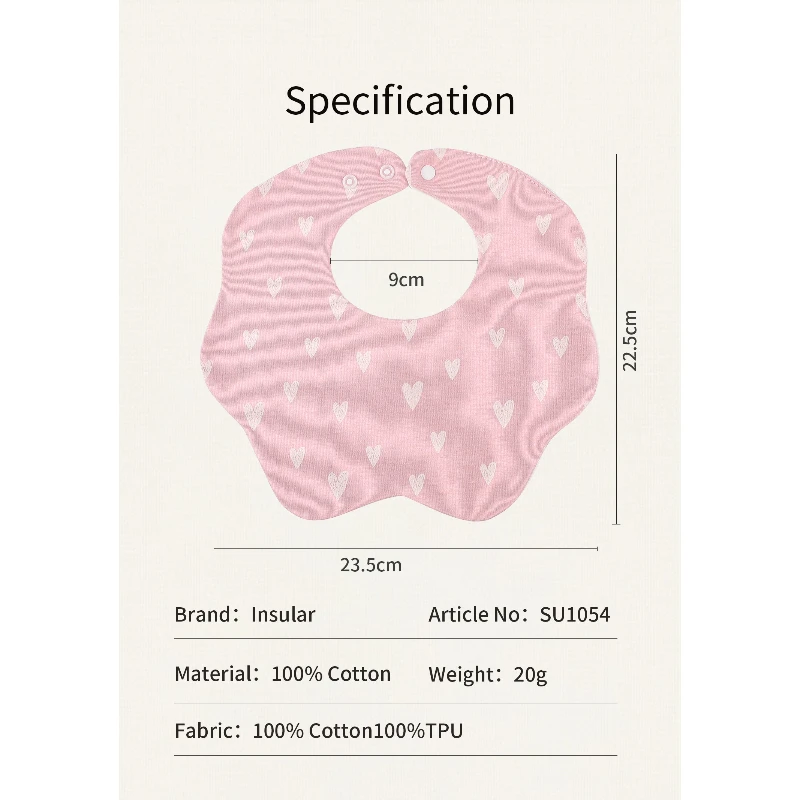 부드러운 면 거즈 프린트 턱받이 360도 꽃잎 디자인 흡수성 침 흘림 방지 타월 남아 여아 수유용