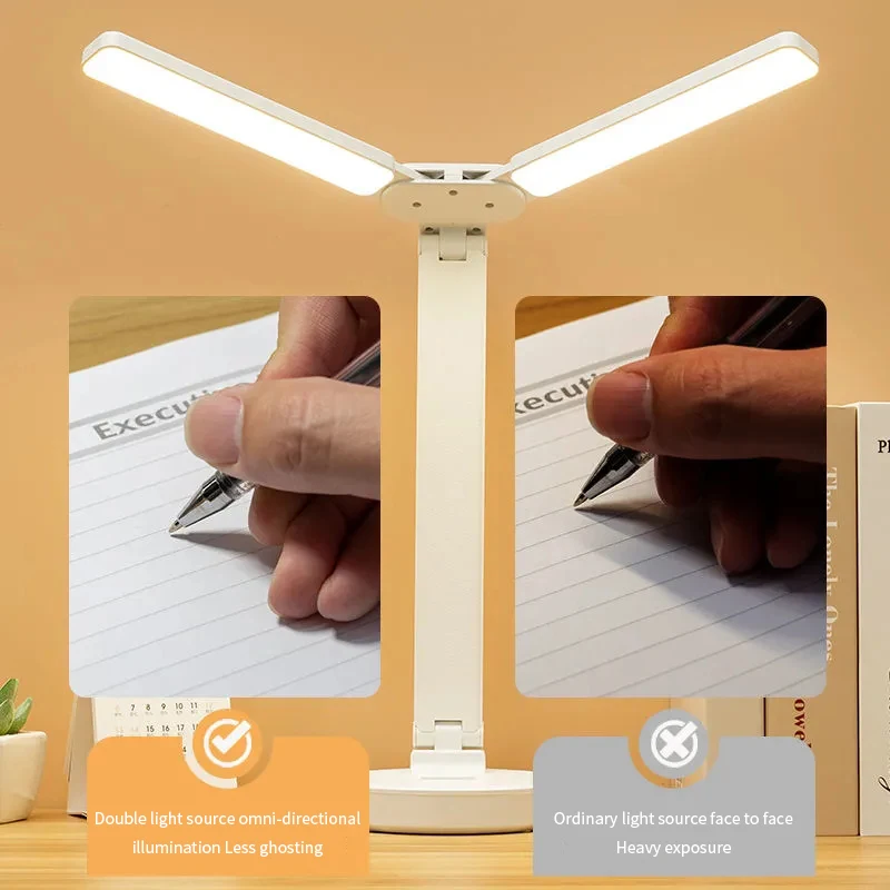 LED Desk Lamp Foldable 3 Levels Dimmable Touch USB Rechargeable Eye Protection Night Light For Bedroom Bedside Reading