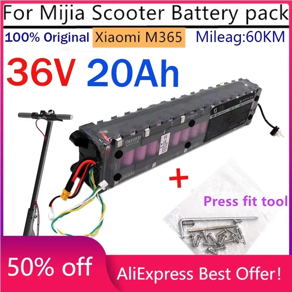 

36V 20Ah 18650 Lithium Battery Pack 10S3P 250W~600W , Suitable For Mijia Electric Scooter M365 Special Battery