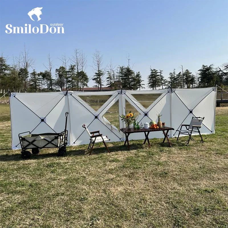 

SmiloDon Large Tarp Foldable Outdoor Camping Shelter Windscreen Windproof Windshield Waterproof Tent For Picnic BBQ Beach Fenced