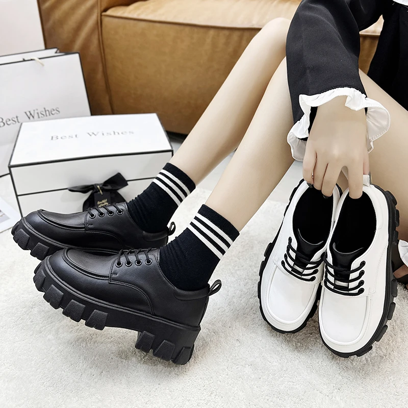 Mocassins à Lacets Pour Femmes, Chaussures Plates, Style Britannique, Oxford, Grande Taille 44, 48, Printemps, Automne