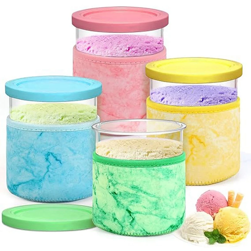 

16Oz Neoprene Insulated Ice Cream Pints Parts For Ninja NC301 NC300 NC299AMZ Series Ice Cream Maker Containers