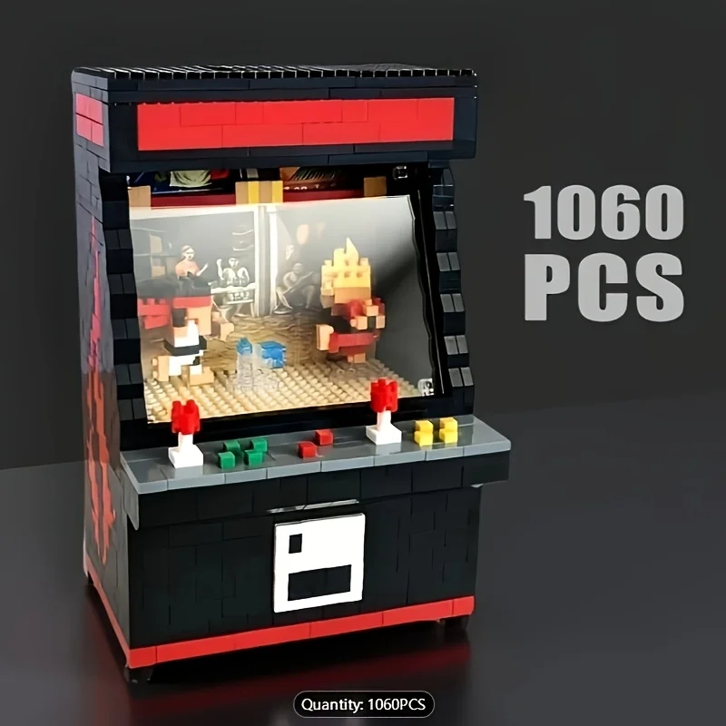 Game console building block set, building block model decoration for living room and bedroom, suitable for gifts and collection.