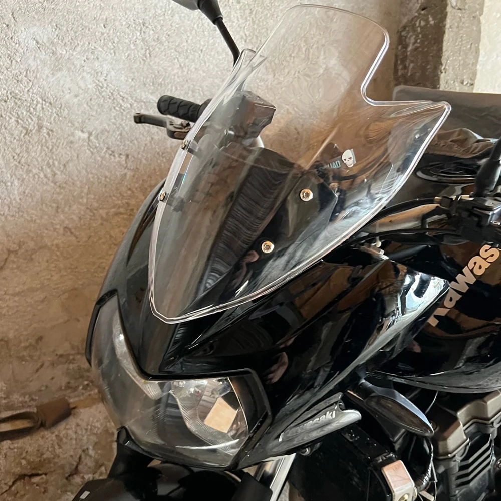 Parabrezza Double Bubble Per Kawasaki Z750 E Z1000 2003-2006 - Deflettore Vento Nero - Foto 5