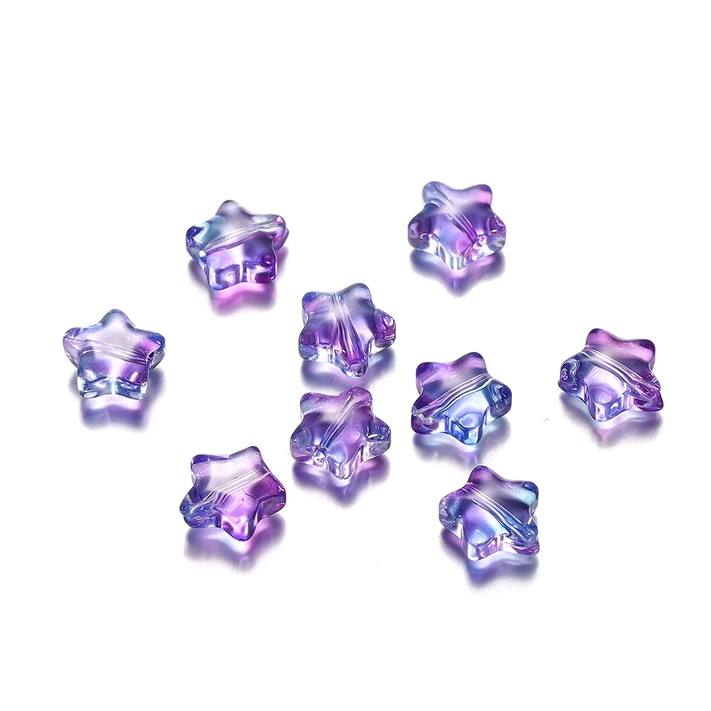 Vibrant Star-Shaped Czech Glass Beads for DIY Jewelry & Accessories (30 Pieces)