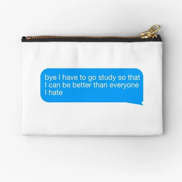 

I Have To Study Zipper Pouches Socks Coin Underwear Men Bag Pure Money Cosmetic Wallet Storage Packaging Women Key Panties