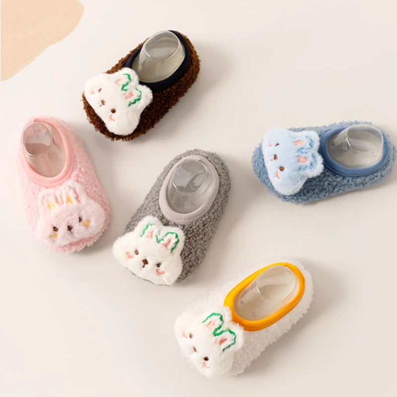 Description Picture 3 of itemAutumn Winter Baby Socks Newborn Shoes Kids Soft Toddler First Walkers Children Anti-slip Warm Thick Boy Girl Infant Crib Shoes