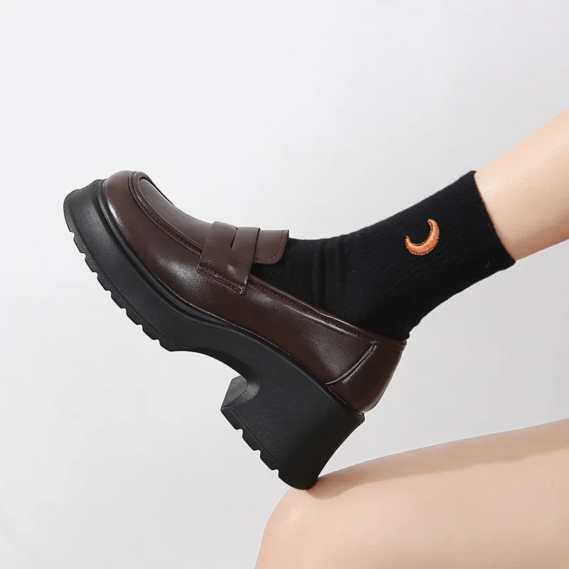 Women's Loafers Spring British Style Slip On Platform Mary Jane Shoes Woman Japanese Jk Uniform Lolita Shoes Women