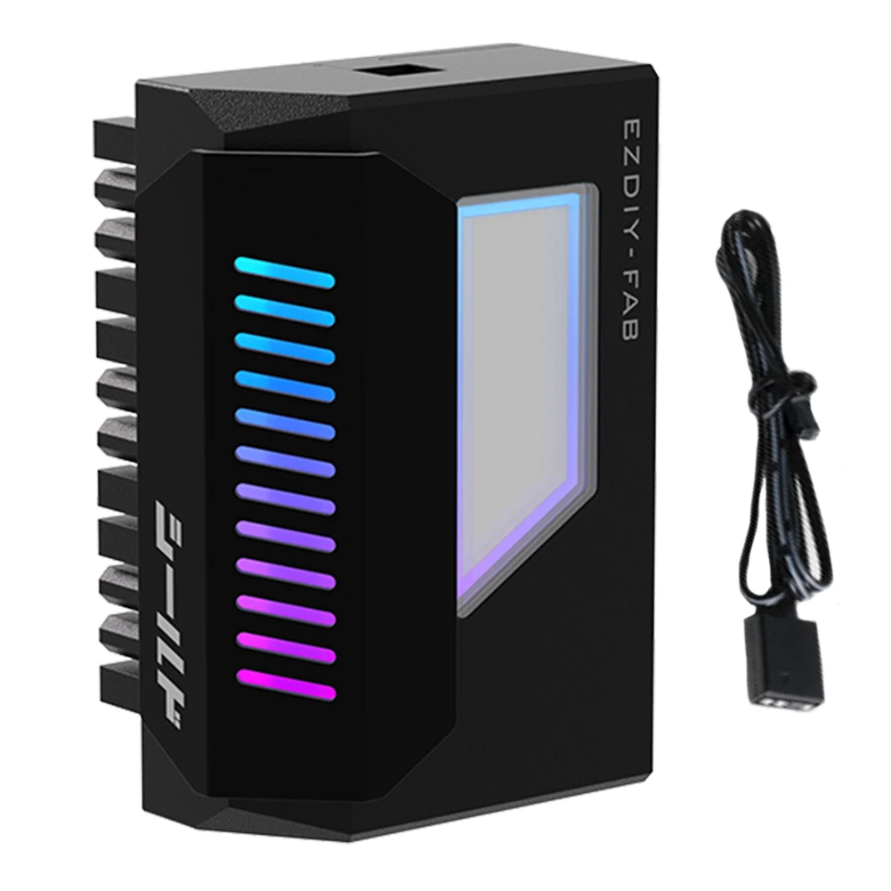 ATX 24 Pin 180 Derece Güç Fişi Adaptörü Sonsuzluk Aynası ARGB Işık Anakart Anakart Güç uzatma kablosu