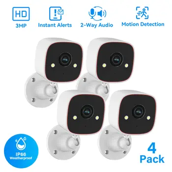 Outdoor Wireless Security Camera 3MP 1296P,Camera with WiFi, Home Security Surveillance, Property Monitoring, Indoor Security