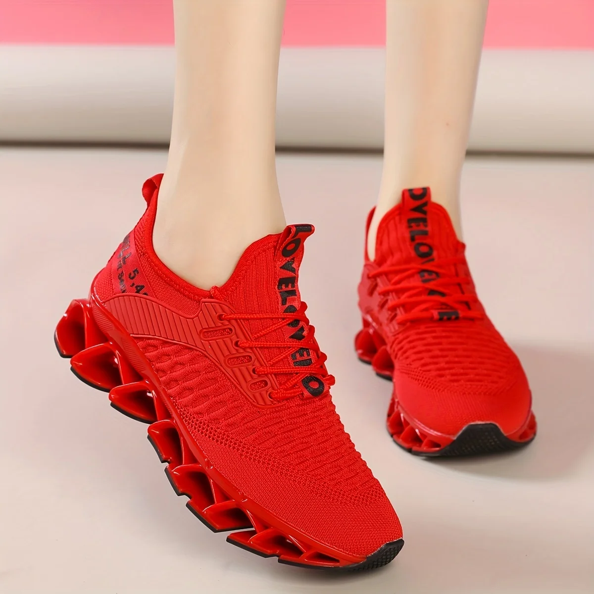 Womens All-Season Breathable Cushioning Running Shoes Non-Slip EVA Sole, Upper, Comfortable Walking Sneakers For Gym Sports -