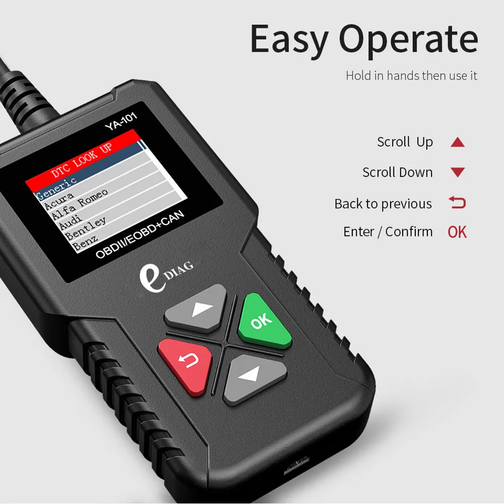 Car Diagnostic Tools Universal Version OBD2 Code Reader Digital Display Multi Language OBD 2 Scanner Fault Code Clear 6