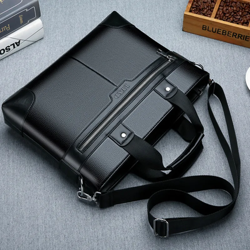 Business Leather Men's Briefcase Fashion Man Handbag Office Male Shoulder Messenger Bag 14